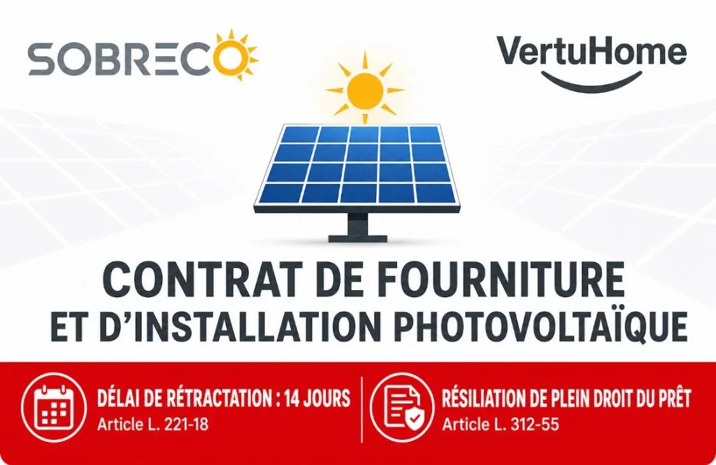 Contrat de fourniture et d'installation photovoltaïque - Sobreco et VertuHome